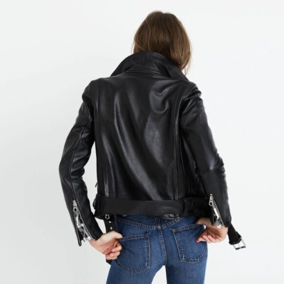 Madewell Ultimate Leather Motorcycle Jacket MED NEW B0648 DISCONTINUED - Picture 2 of 14